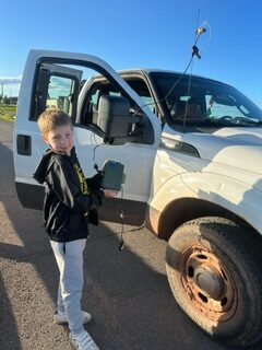 One of our campers who volunteered to go on the ride along.